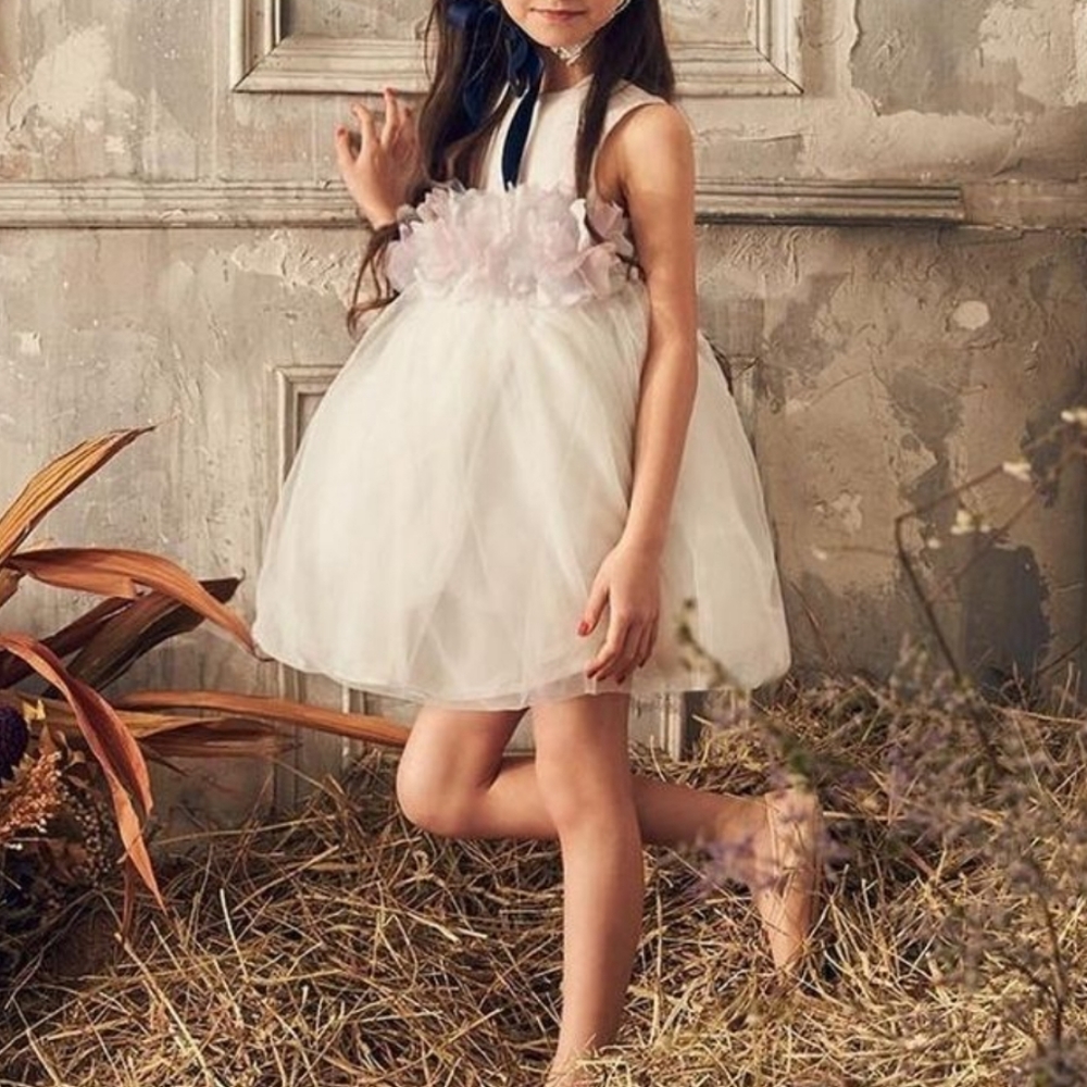 LOVE IS BY NELLYSTELLA SILK BLEND BLOSSOM DRESS